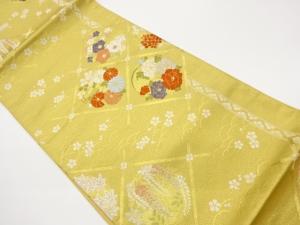 襷に花輪・露芝模様織出し袋帯